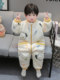 Children's One-Piece Pajamas for Autumn and Winter, Thickened Flannel, One-Year-Old Baby Sleeping Bag, Boys' Coral Fleece Anti-Kick Blanket