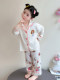 Girls' Sweet and Cute Style Children's Ice Silk Spring and Autumn Home Wear Set, Summer Comfortable Two-Piece Set, Baby Air-Conditioning Clothing