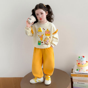 Girls' Spring Outfit 2026 New Korean Style Cartoon Casual Two-Piece Set for Girls in Spring and Autumn