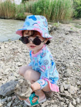 UPF50 Hot spring childrens sunscreen swimsuit Split girls quick-drying long-sleeved middle and small girls swimsuit formula skirt