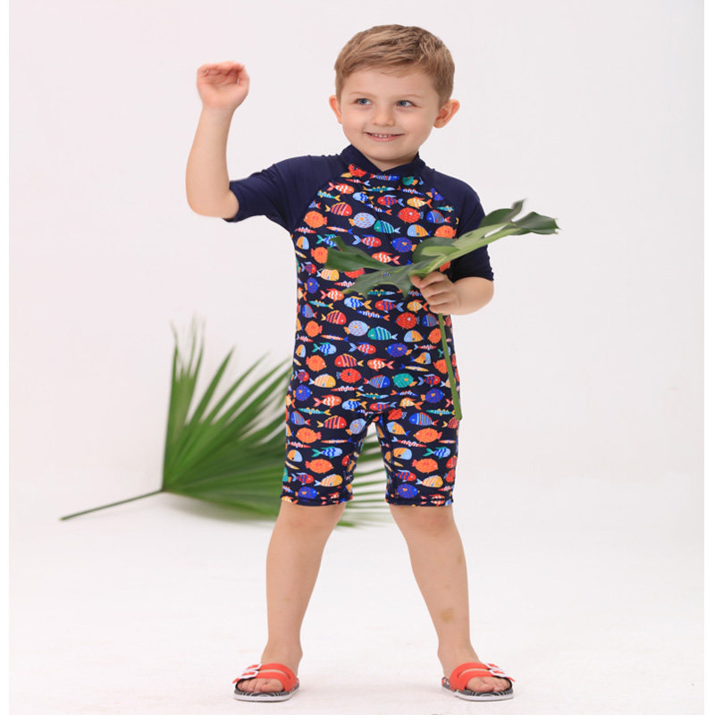 Children's Swimsuits for Boys UK Warm Sunscreen Swimsuits for Girls Baby Siamese Twins Swim Suits Quick-drying