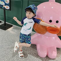  South Korea Chaofan beach split childrens swimwear Quick-drying surfing swimsuit Boys baby swimming suit Fisherman hat