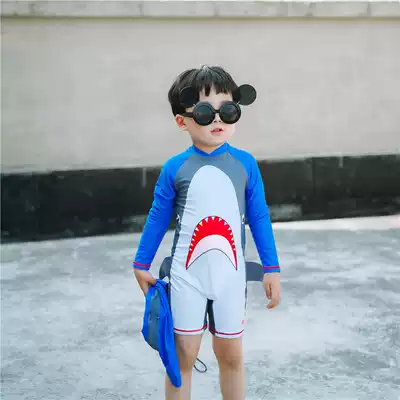 Korean version of Han Fan children's swimsuit boy shark baby baby child sunscreen long sleeve surf suit suit