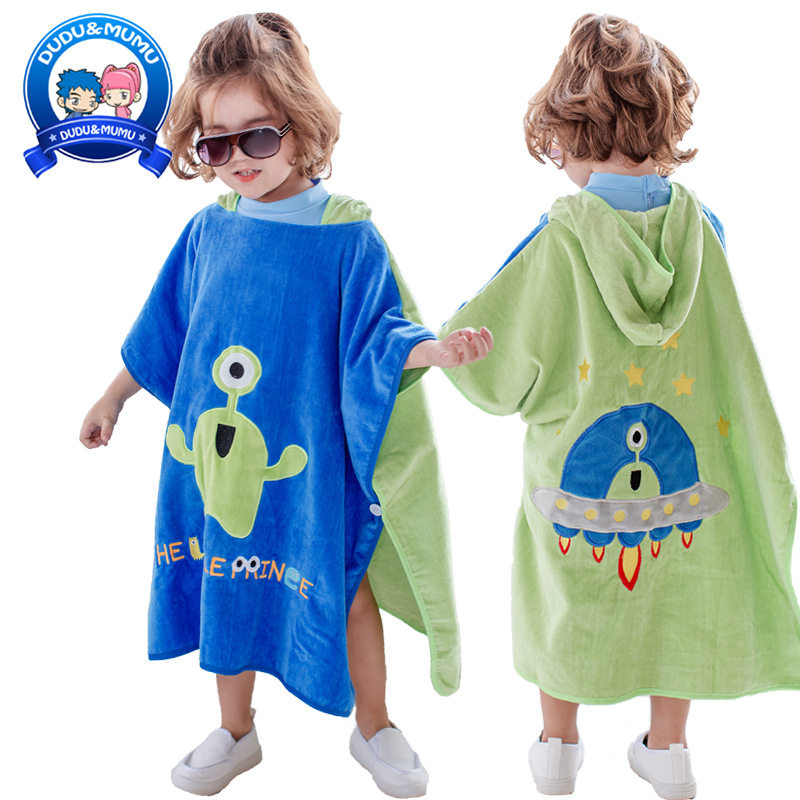 Children's bathrobe Cape Beach towel Boy children's bath towel Cape Cotton hooded baby bathrobe Cotton bath towel