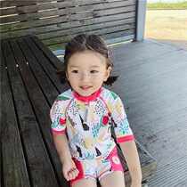 upf50 Korean Net Red childrens one-piece swimsuit girl baby swimsuit sunscreen quick-drying surf suit swimsuit