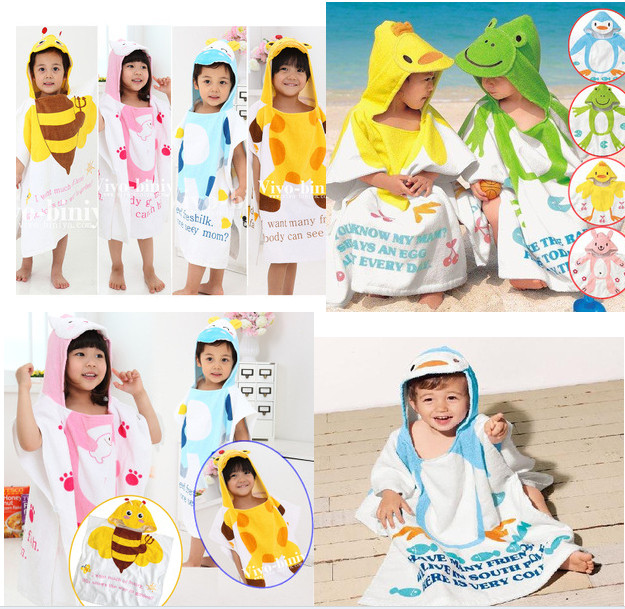 Baby children baby absorbent warm bath towel bathrobe cloak cloak bathrobe cute beach towel swimming anti-cold