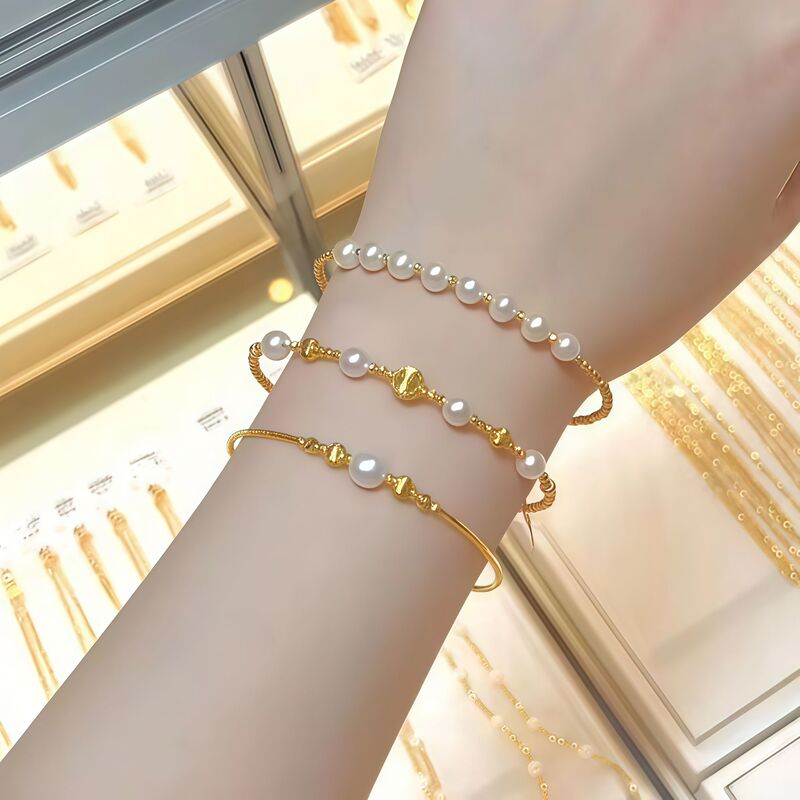 Exquisite Transfer Bead Bracelet for Women, Light Luxury, Versatile, High-End Bracelet, Niche Design, Pearl Bracelet, Gift-Giving