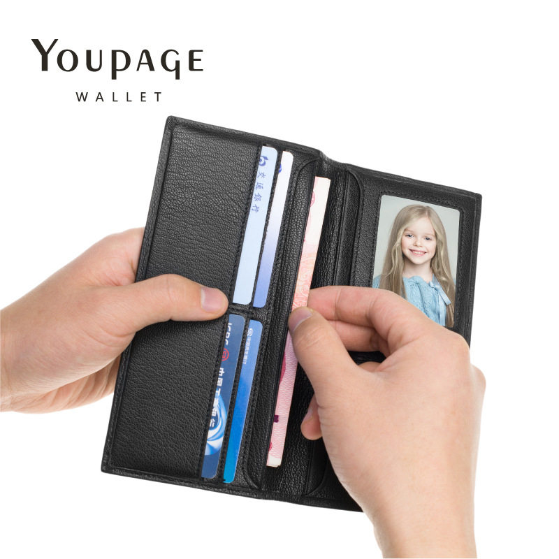 Goat Leather Long Wallet Man Genuine Leather Ultrathin Soft Long Money Clip Youth Tide Suit Wallet Business Soft Leather Wallet-Taobao