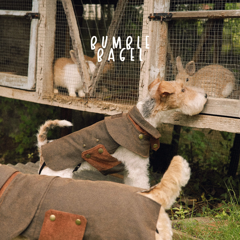 Bumble Bagel William Castle Hunting-Style Faux Oil-Waxed Cape Pet British Style Warm Detachable Two-Piece Set Bumble Bagel William Castle Hunting-Style Faux Oil-Waxed Cape Pet British Style Warm Detachable Two-Piece Set