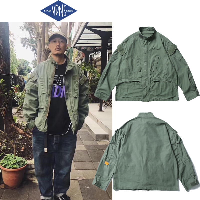 MADNESS men autumn and winter relaxed leisure coat Yu Wen - Le brand MDNS with multi - pocket jacket