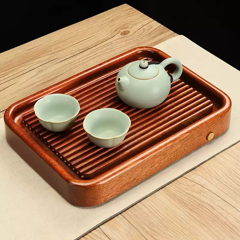 整塊花梨木中式茶盤簡約實木功夫茶具排水款