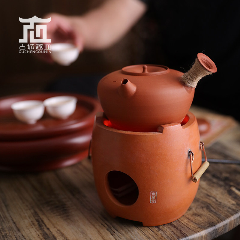 水木砂铫红白泥侧把急须烧水煮泡茶陶壶刻字电陶炭炉套装:古韵新潮,煮茶品茗的极致享受!-煮茶炉-淘宝好物网