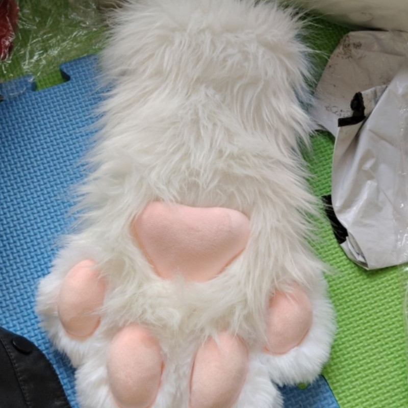 furry福瑞/兽装 兽装爪子成品现货掉落毛绒fursuit加长兽爪布指甲包边内衬289