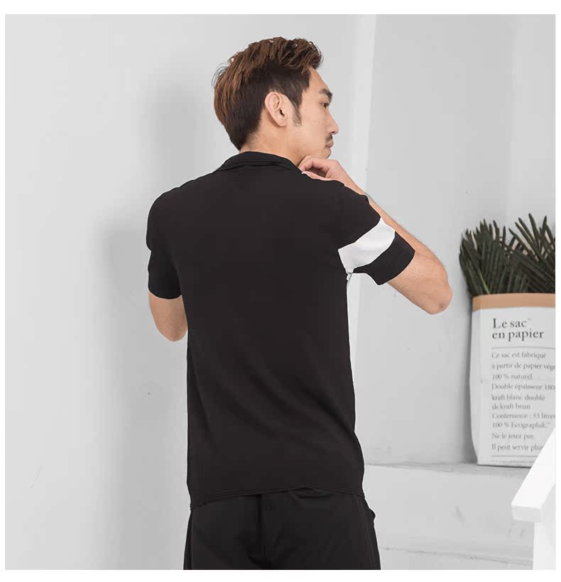 Xuân 2018 nam ngắn tay kinh doanh giản dị giản dị áo sơ mi POLO băng làm mới tay áo ve áo nam áo phông polo nam