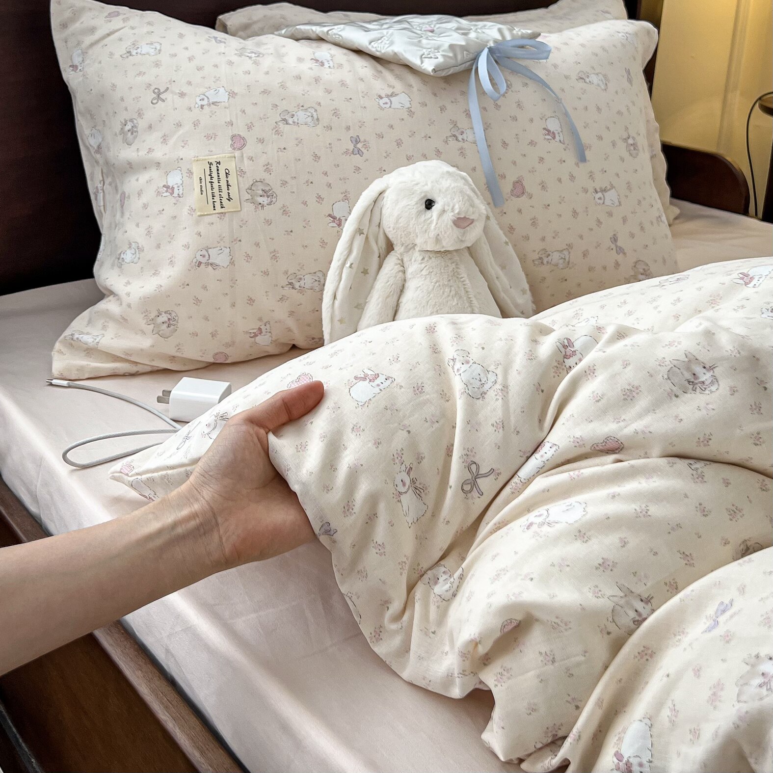 Category A maternal and infant bedding double-layer yarn pure cotton 100 pure cotton four-piece set high-end kit quilt cover bedding quilt cover