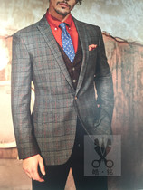 Tailored imported MARZONI Mazzoni pure wool business male English gentleman autumn and winter plaid suit suit
