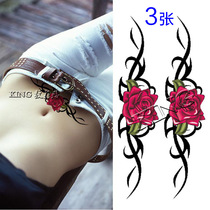 Tattoo stickers Waterproof female long-lasting rose totem sexy simulation caesarean section to cover scars and tattoos
