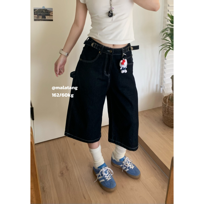 Plus-Size Magic Pants!! American Retro Style, Unique Street Embroidery, Spring/Summer Denim Straight-Leg Loose Wide-Leg Cropped Pants for Women Plus-Size Magic Pants!! American Retro Style, Unique Street Embroidery, Spring/Summer Denim Straight-Leg Loose Wide-Leg Cropped Pants for Women