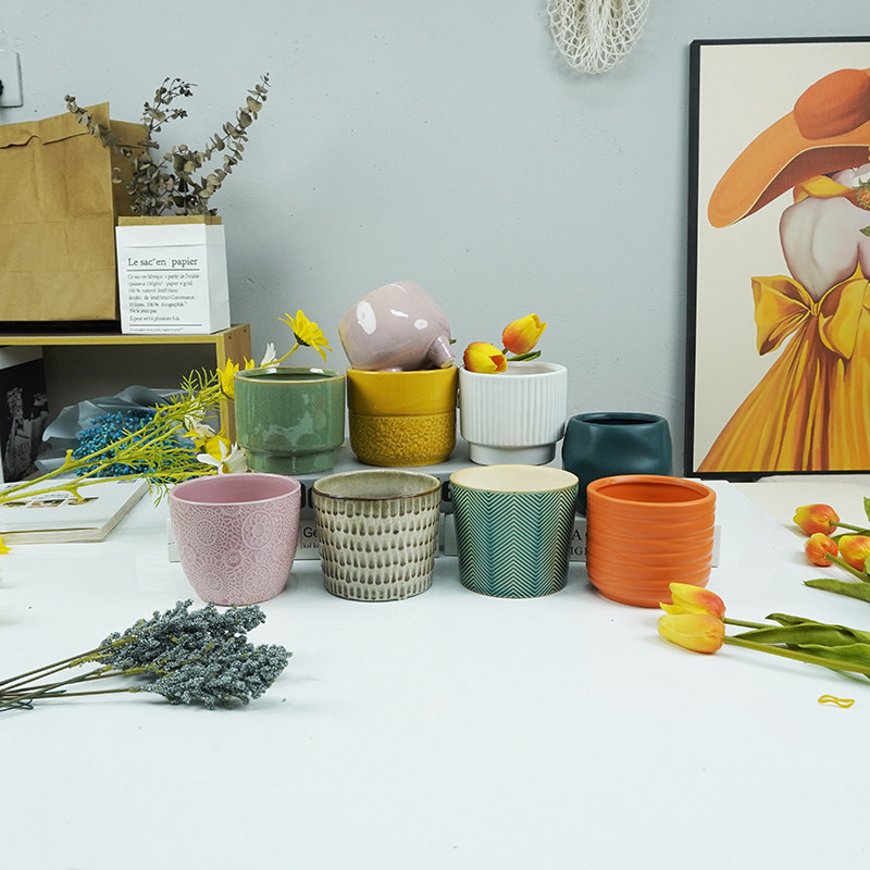 Export tail goods foreign trade tail list Europe and the United States simple home furnishing personality creative variety of multi-color garden all-match hot-selling flower pots