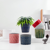 Multi-style multi-color ice cracking multi-meat plants multicolor Japan-ROK home office Fashion Creative Ceramic Flower Pots