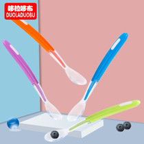 Baby feeding water feeding silicone gel soft head spoon Candy Color Newborn eats Spoon Cutlery Cutlery cutlery baby spoons