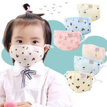Children gauze print adjustable with washable male and female baby 3-10-year-old cartoon breathable easy to breathe mask