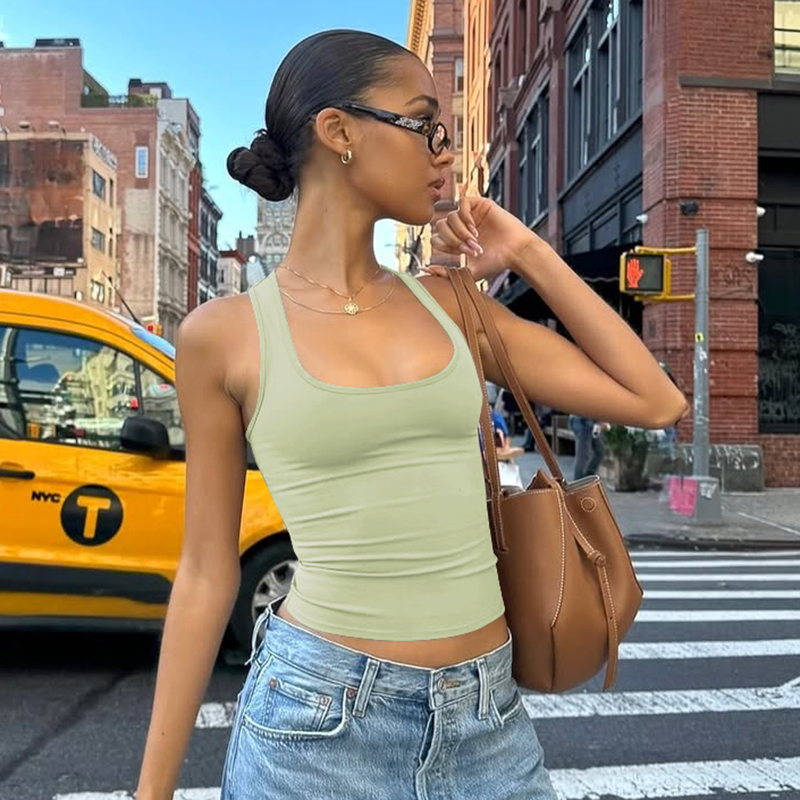 Gusty High Street Hot Girl Trendy Marke Vielseitiges Racerback-Tanktop American Sports Elastisches Unterhemd Ins Style_voghion.com