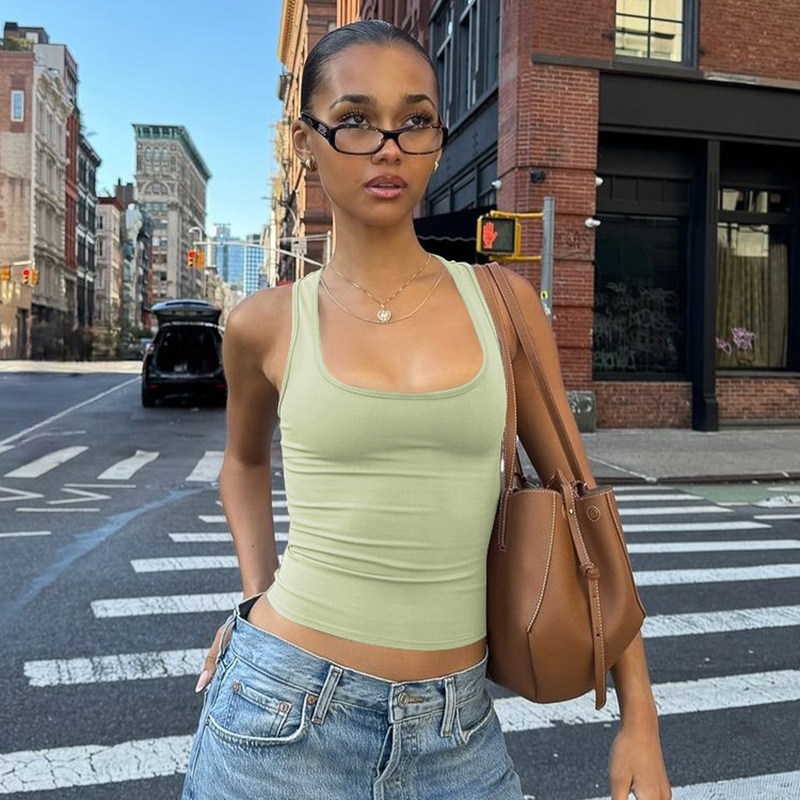 Gusty High Street Hot Girl Trendy Marke Vielseitiges Racerback-Tanktop American Sports Elastisches Unterhemd Ins Style_voghion.com