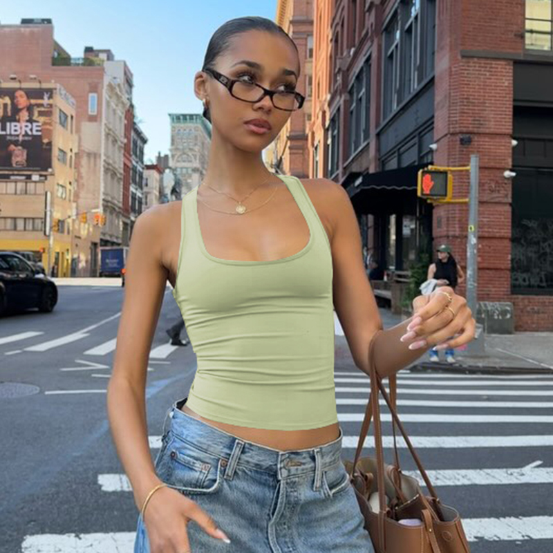 Gusty High Street Hot Girl Trendy Marke Vielseitiges Racerback-Tanktop American Sports Elastisches Unterhemd Ins Style_voghion.com