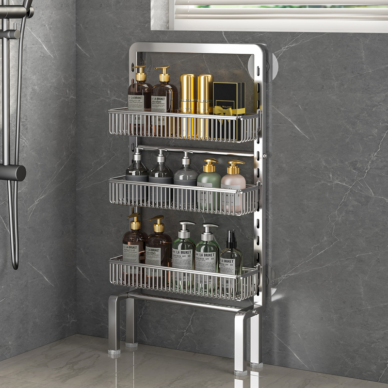 Bathroom Shower Room Shower Gel Storage Rack Floor-Standing Bathroom Shower Room Shampoo Multi-Layer Storage Rack with a High-End Feel