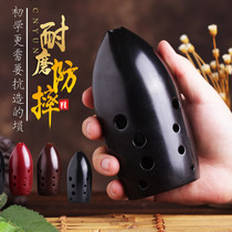 Yunxin resin bump anti - fall specialized playing 10 hole dual - cavity black pottery F - tuning tuning tube instrument