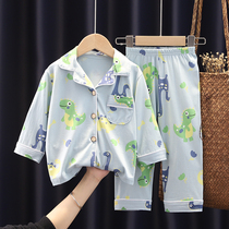 Childrens pyjamas boys thin family clothes suit Summer 70% sleeves pants small childrens baby girls air conditioning suit