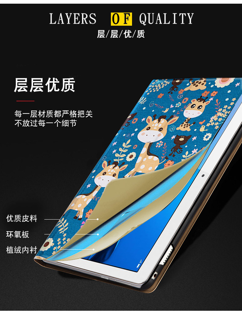 Huawei Rongyao Ping tấm bảo vệ 5 10.1 inch ags2-wo9 Cartoon AGS2-W09BHN / AL00HN lật da thả ags2-aloo tablet đàn ông nhà và phụ nữ Holster - Phụ kiện máy tính bảng bàn phím ipad pro 9.7