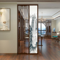 New Chinese-style screen living room entrance entrance door barrier partition decoration bedroom shielding household solid wood grille seat