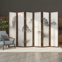 Customized Chinese solid wood living room screen partition wall folding mobile hotel office shelter bedroom home decoration