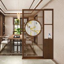 New Chinese living room solid wood shelf entrance screen partition restaurant home door door cabinet customization