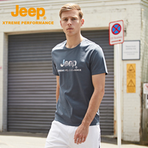 jeep Jeep LOGO printing brand short-sleeved T-shirt mens outdoor official flagship store mens fashion casual