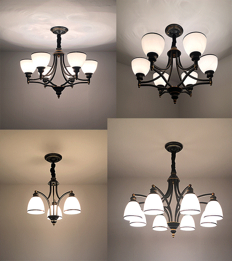 A美式乡村吊灯 欧式LED客厅灯现代简欧卧室餐厅灯北欧复大气创意