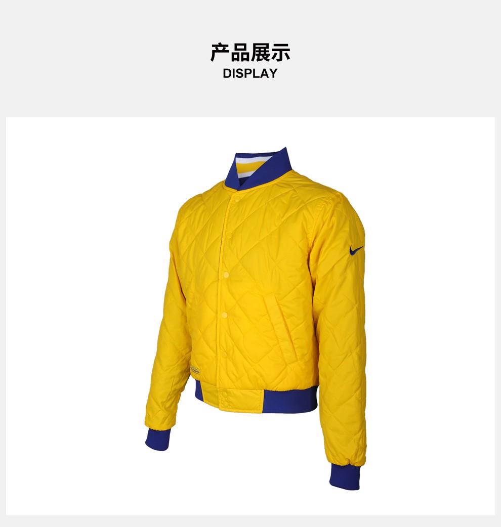 Giày Nike nam AS GSW M NK JACKET COURTSIDE S cotton mỏng AV6587-495 - Quần áo độn bông thể thao