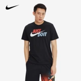 Nike Подлинный мужчина с короткими рукавами просто сделайте это круглой шеей JDI Черно-белая базовая спортивная футболка AR5007-010