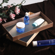 Glass Dried Fruit Pan Black Walnuts Solid Wood Woody Home Living Room Creative Log-Style Nut Box Snacks Tray