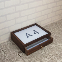 Day-style black walnuts wooden top table drawer containing box shelve desk a4 File minimalist finishing