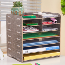 Creative Wooden Office Supplies A4A5 Three-in-one Multilayer Containing Box File Frame Desktop Information Document Shelf