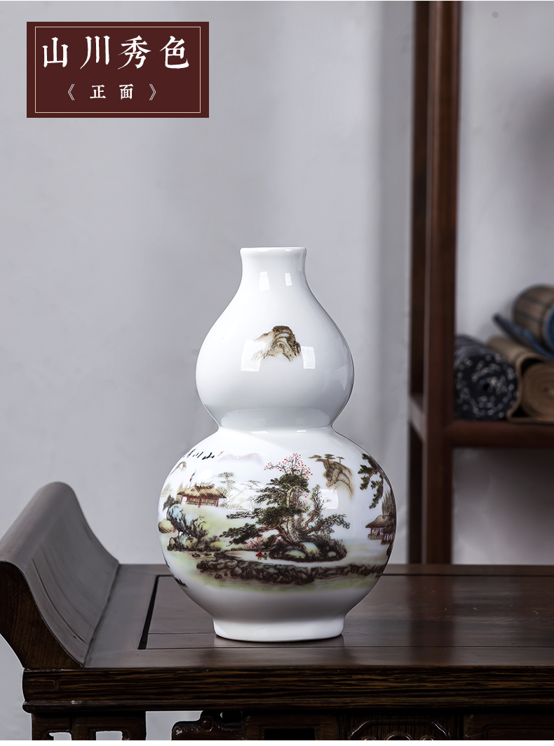 Jingdezhen blue and white porcelain vases, new Chinese style household ceramics from the sitting room the dried hydroponic flower arranging the gourd bottle furnishing articles