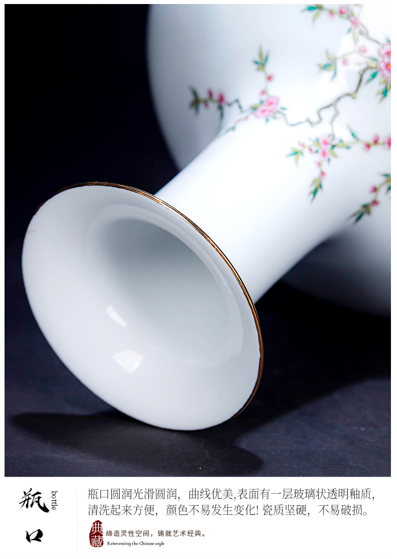 Jingdezhen ceramic vase furnishing articles pastel thin body new Chinese flower arranging to restore ancient ways small rich ancient frame sitting room adornment