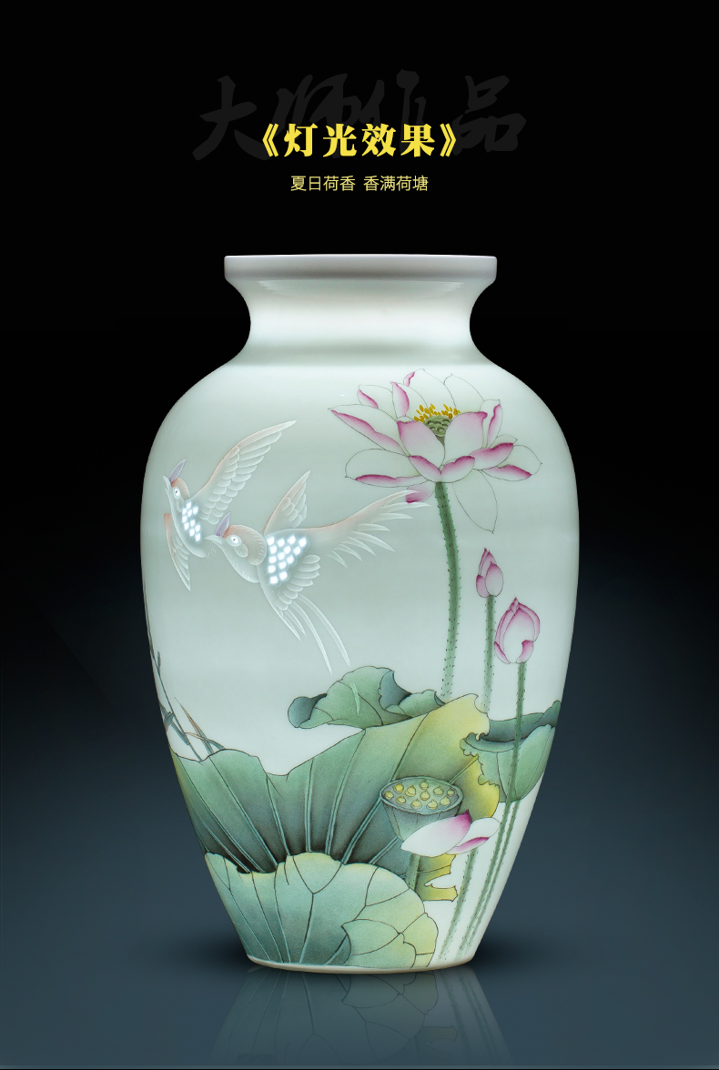 Jingdezhen ceramics, vases, flower arranging famous hand - made the sitting room of Chinese style household decorations rich ancient frame crafts