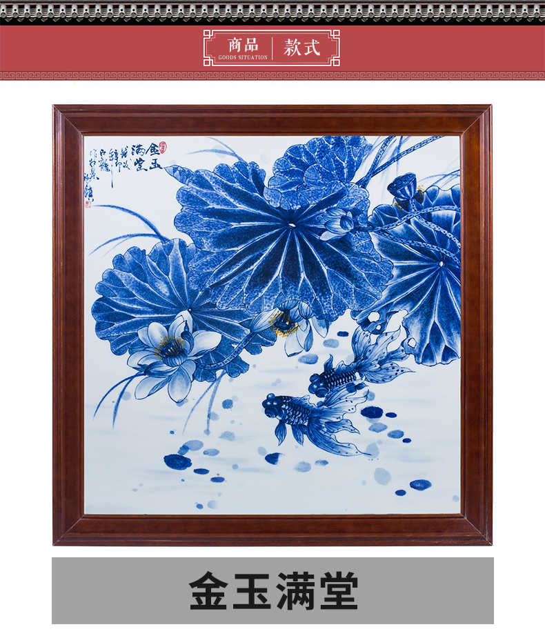 Hand - made gentleman elegant set of blue and white porcelain porcelain plate painting sitting room porch hang a picture of the new Chinese style sofa setting wall decoration