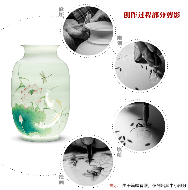 The Master of jingdezhen ceramics from thin foetus vase hand - made years wining the new Chinese style home sitting room adornment is placed