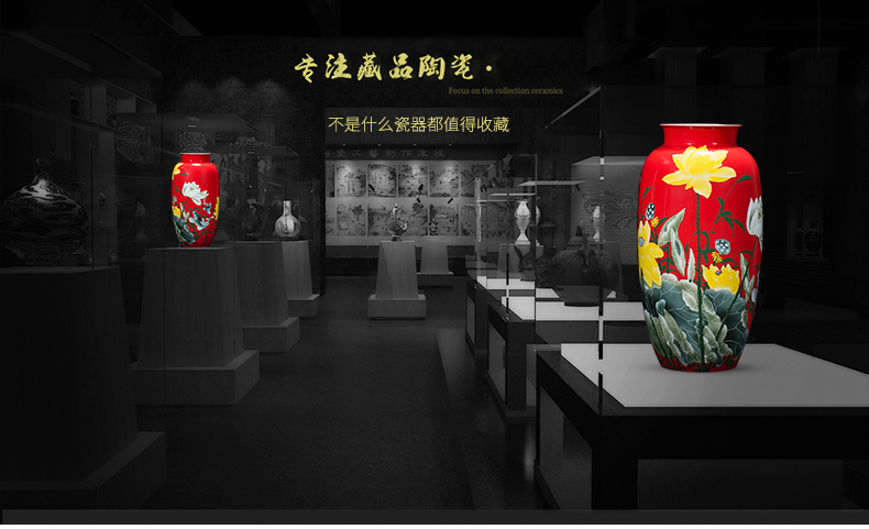 Jingdezhen ceramics of large vases, famous master hand made lotus sitting room adornment is placed large Chinese style