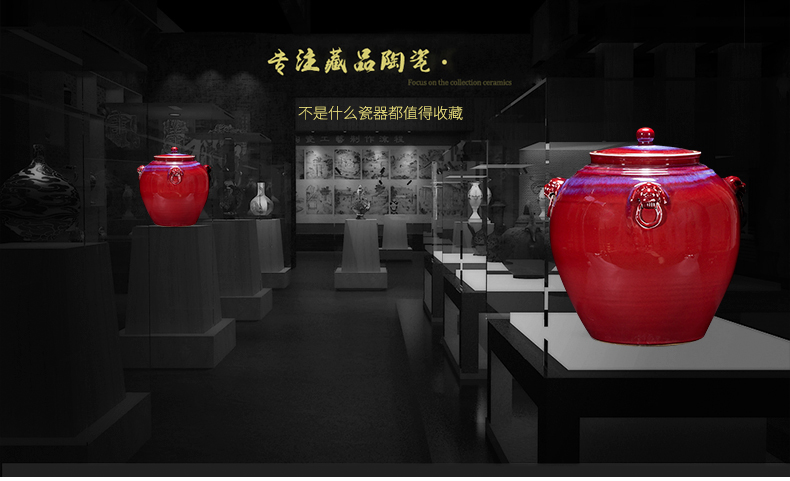 Jingdezhen ceramics up lion epicranium tank storage tank is the new Chinese rich ancient frame home decoration decoration